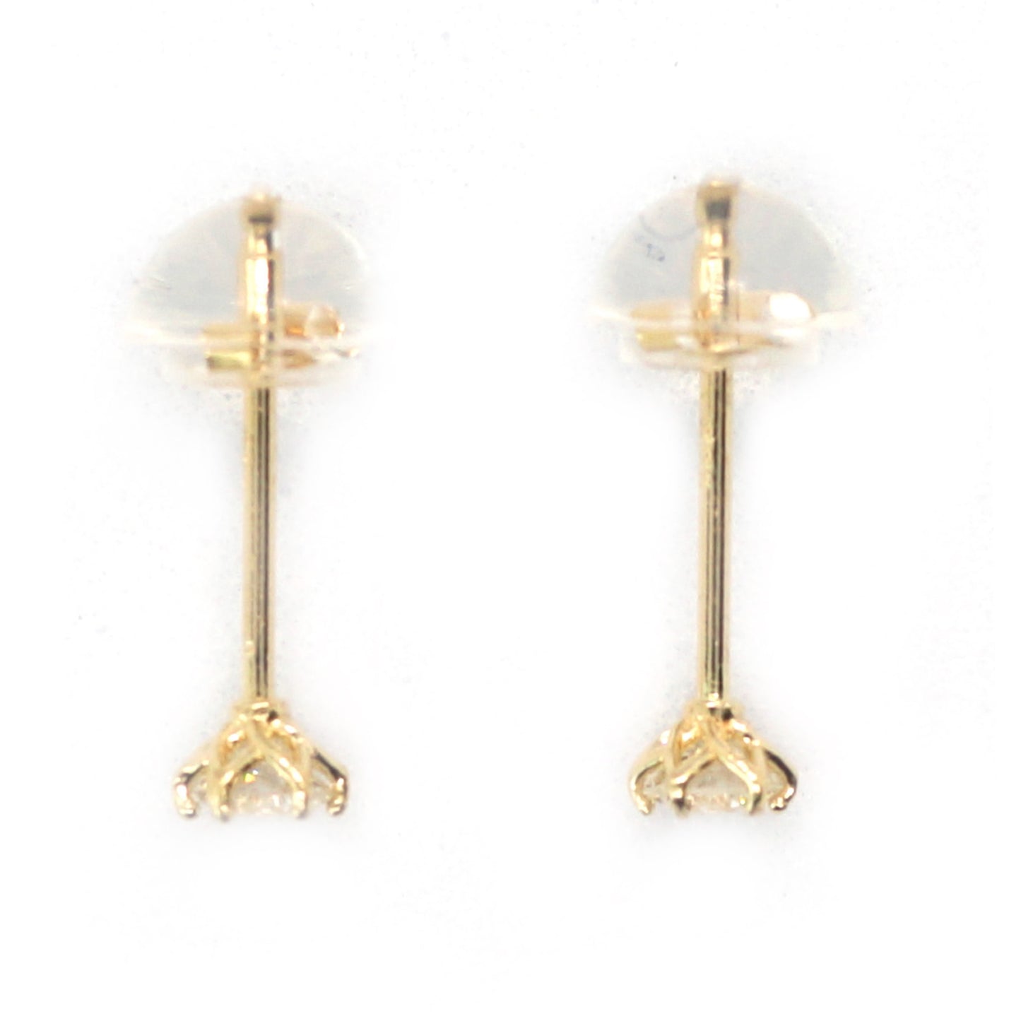 0.1ct total 0.2ct 14K DIAMOND LAB earrings lab grown yellow gold YG