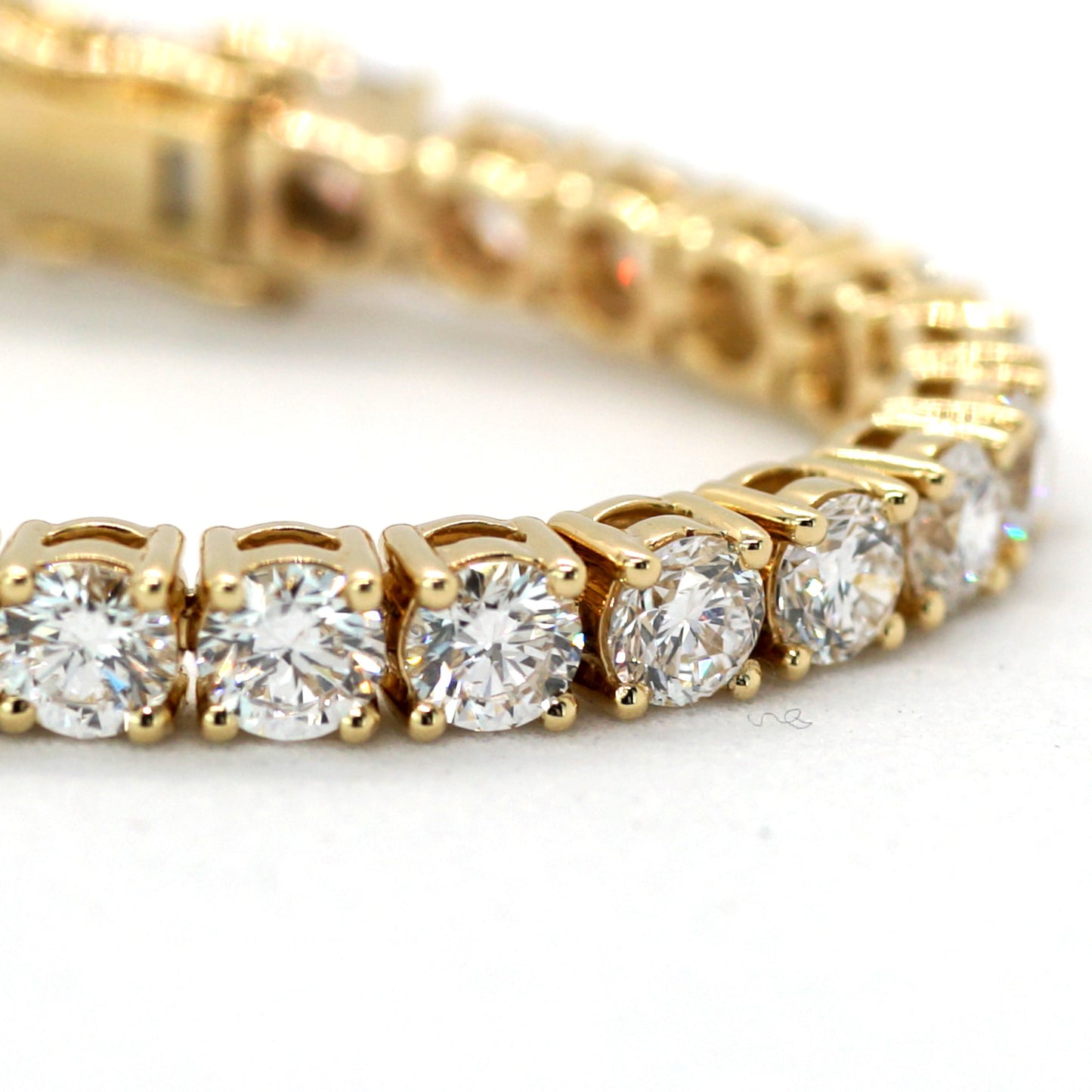 Tennis Chain Bracelet 3.6mm Width 14K DIAMOND Lab Grown White Gold WG