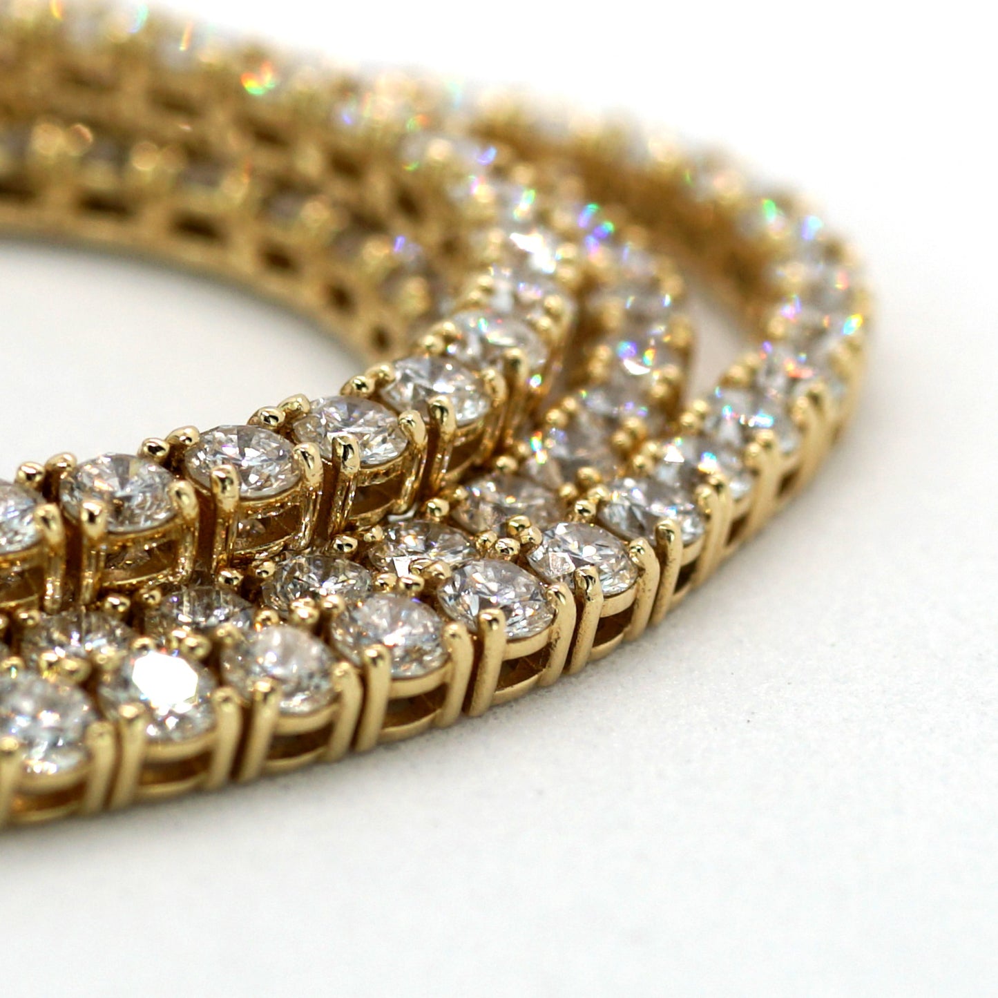 Tennis Chain Necklace 3mm Width 14K DIAMOND Lab Grown Yellow Gold YG