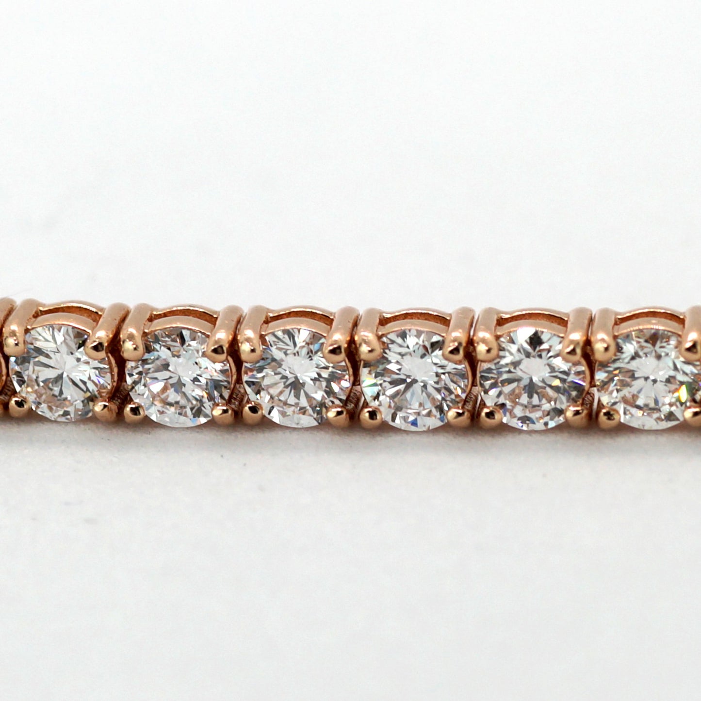 Tennis Chain Bracelet 3.9mm Width 14K DIAMOND Lab Grown Rose Gold RG