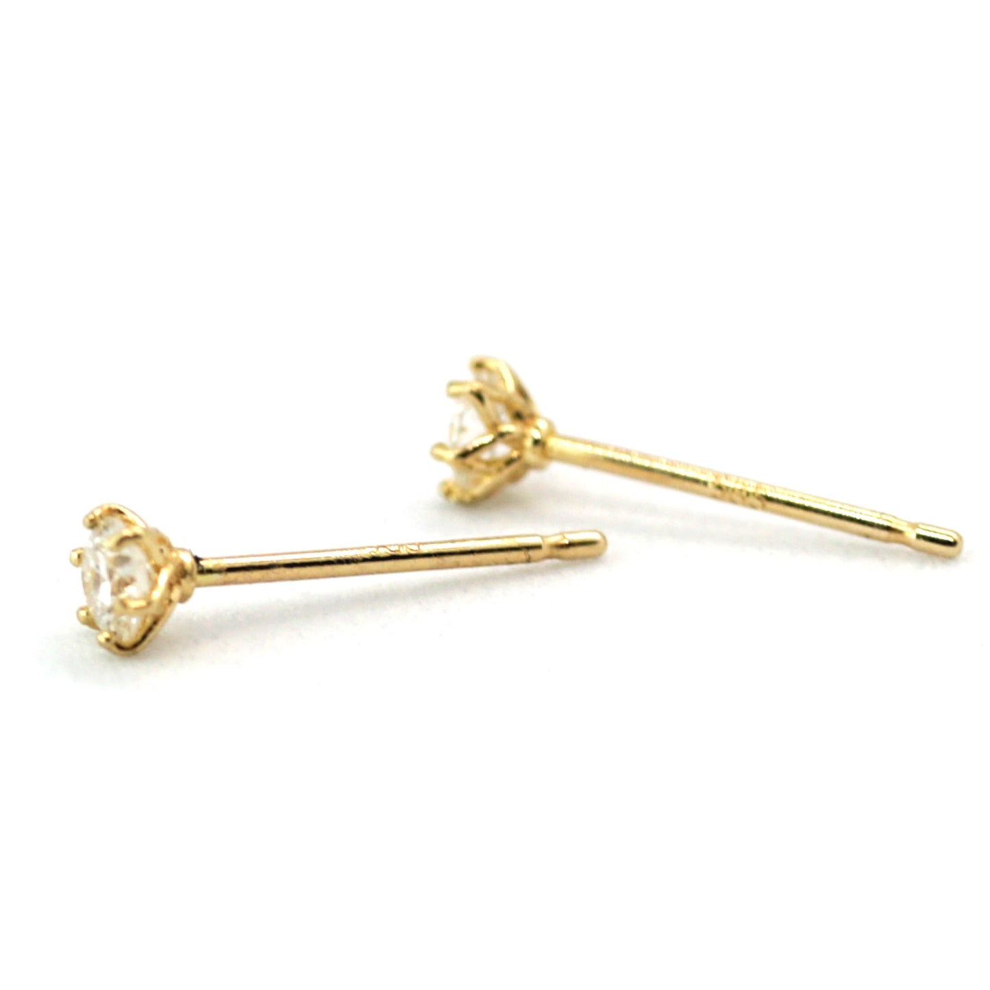 0.1ct total 0.2ct 14K DIAMOND LAB earrings lab grown yellow gold YG