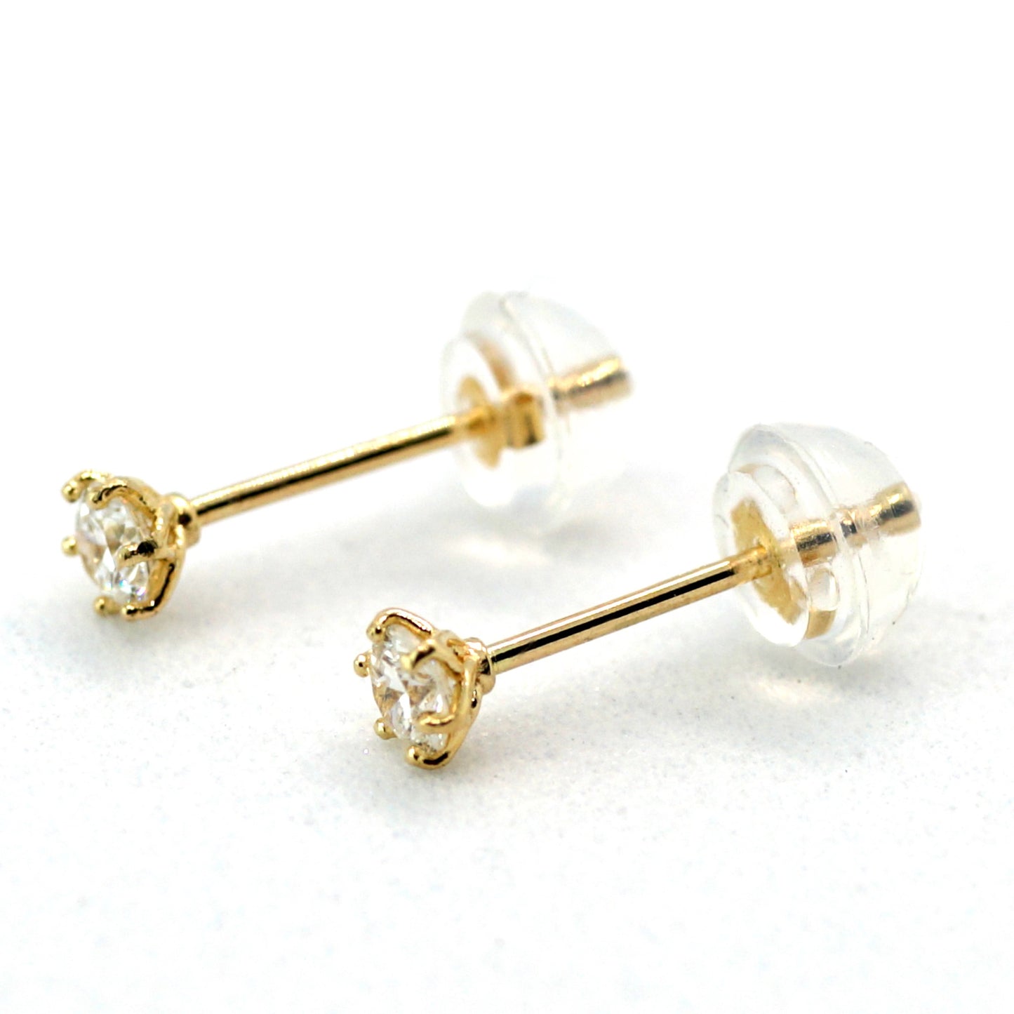 0.1ct total 0.2ct 14K DIAMOND LAB earrings lab grown yellow gold YG