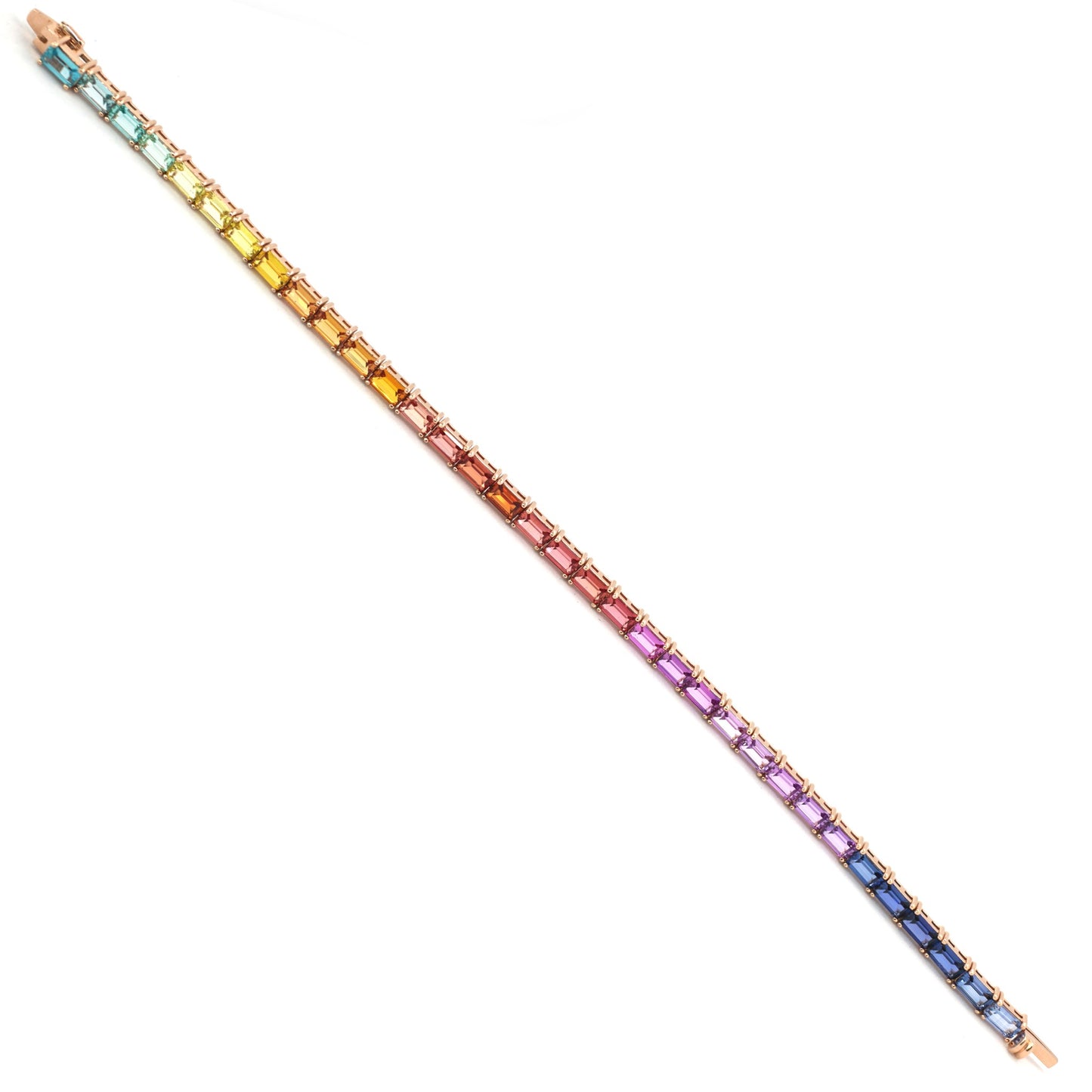 Lab Sapphire RIBW 5*3MM 14K bracelet beside ラボ サファイア