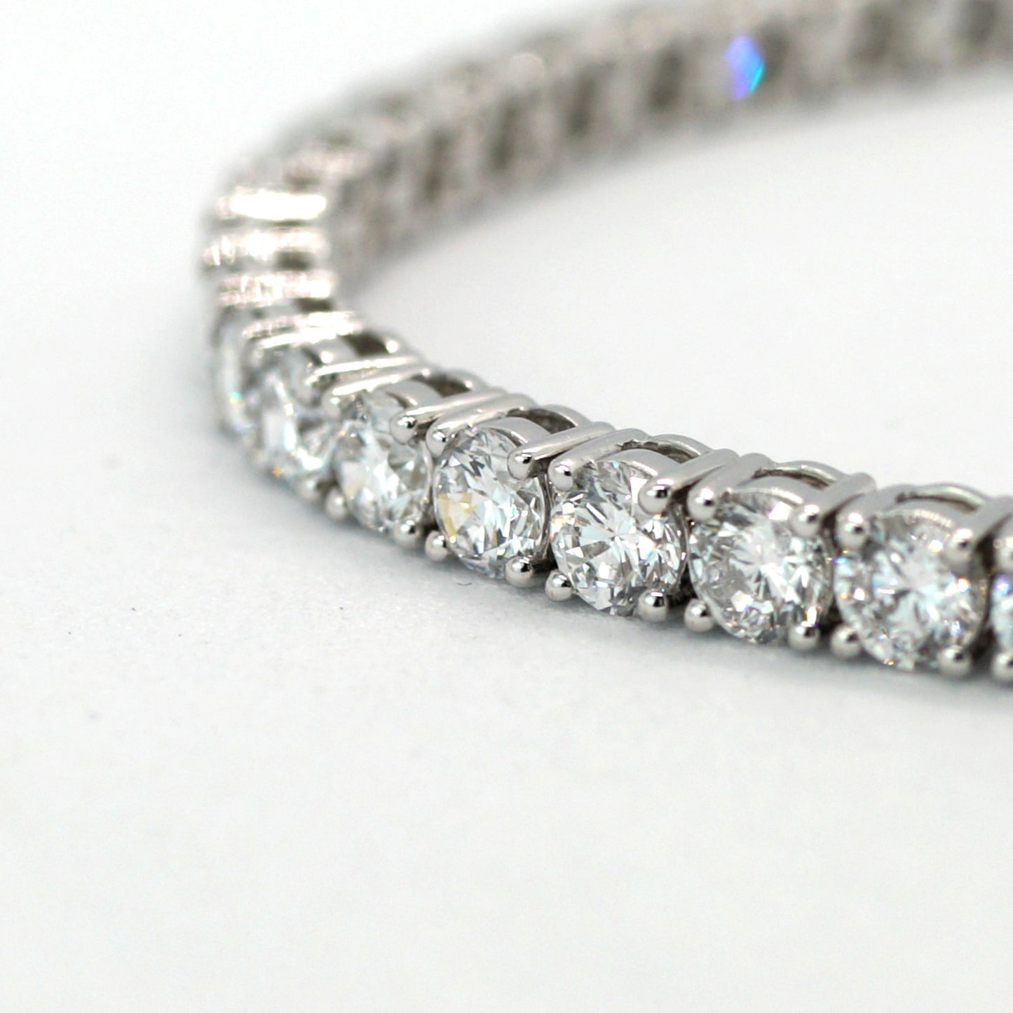 Tennis Chain Bracelet 3.6mm Width 14K DIAMOND Lab Grown White Gold WG