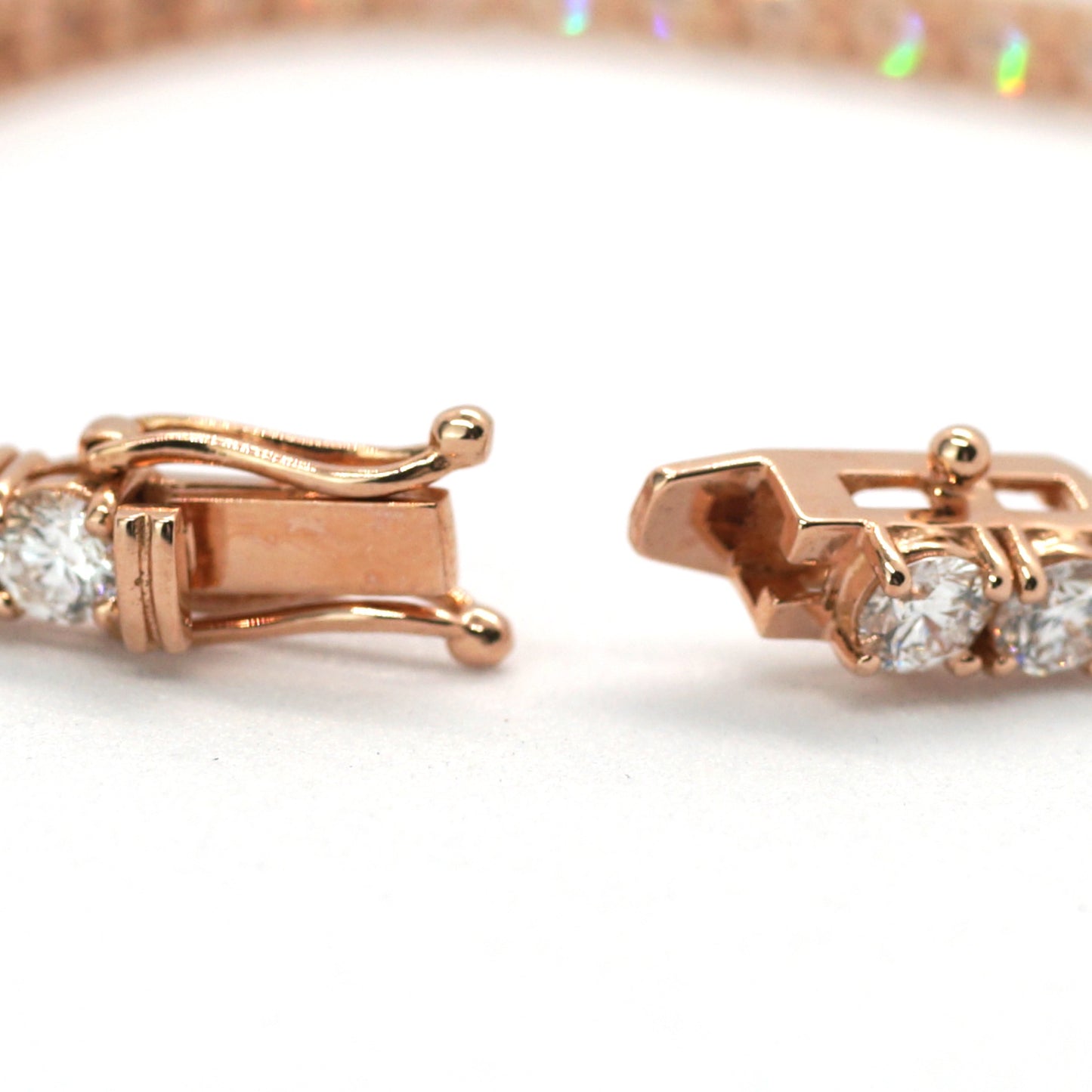 Tennis Chain Bracelet 3mm Width 14K DIAMOND Lab Grown Rose Gold RG