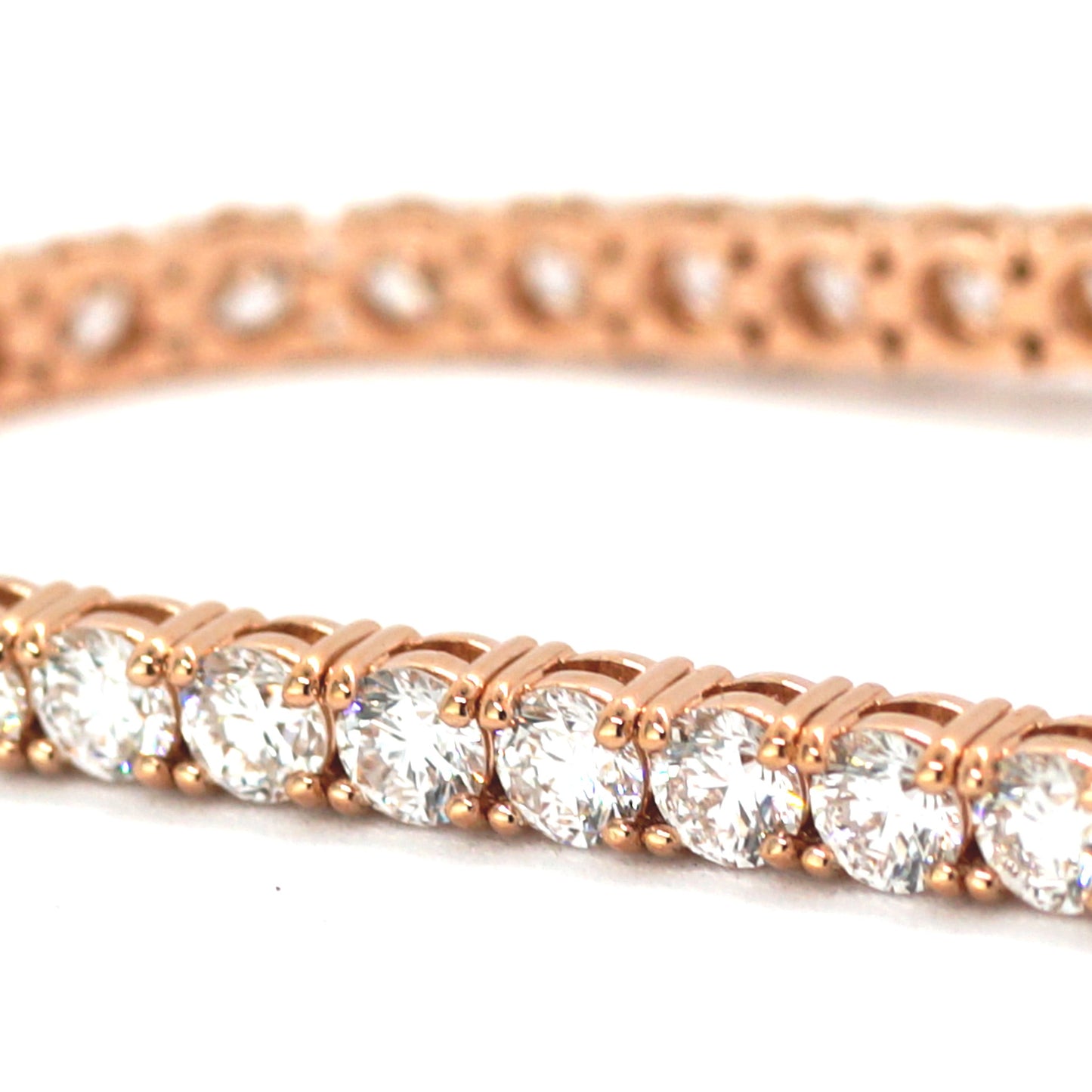 Tennis Chain Bracelet 3mm Width 14K DIAMOND Lab Grown Rose Gold RG