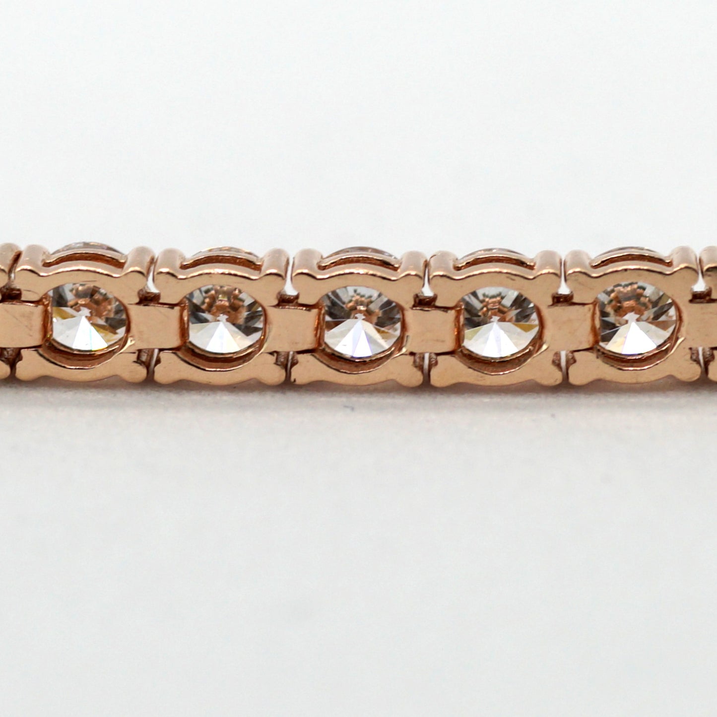 Tennis Chain Bracelet 3.9mm Width 14K DIAMOND Lab Grown Rose Gold RG