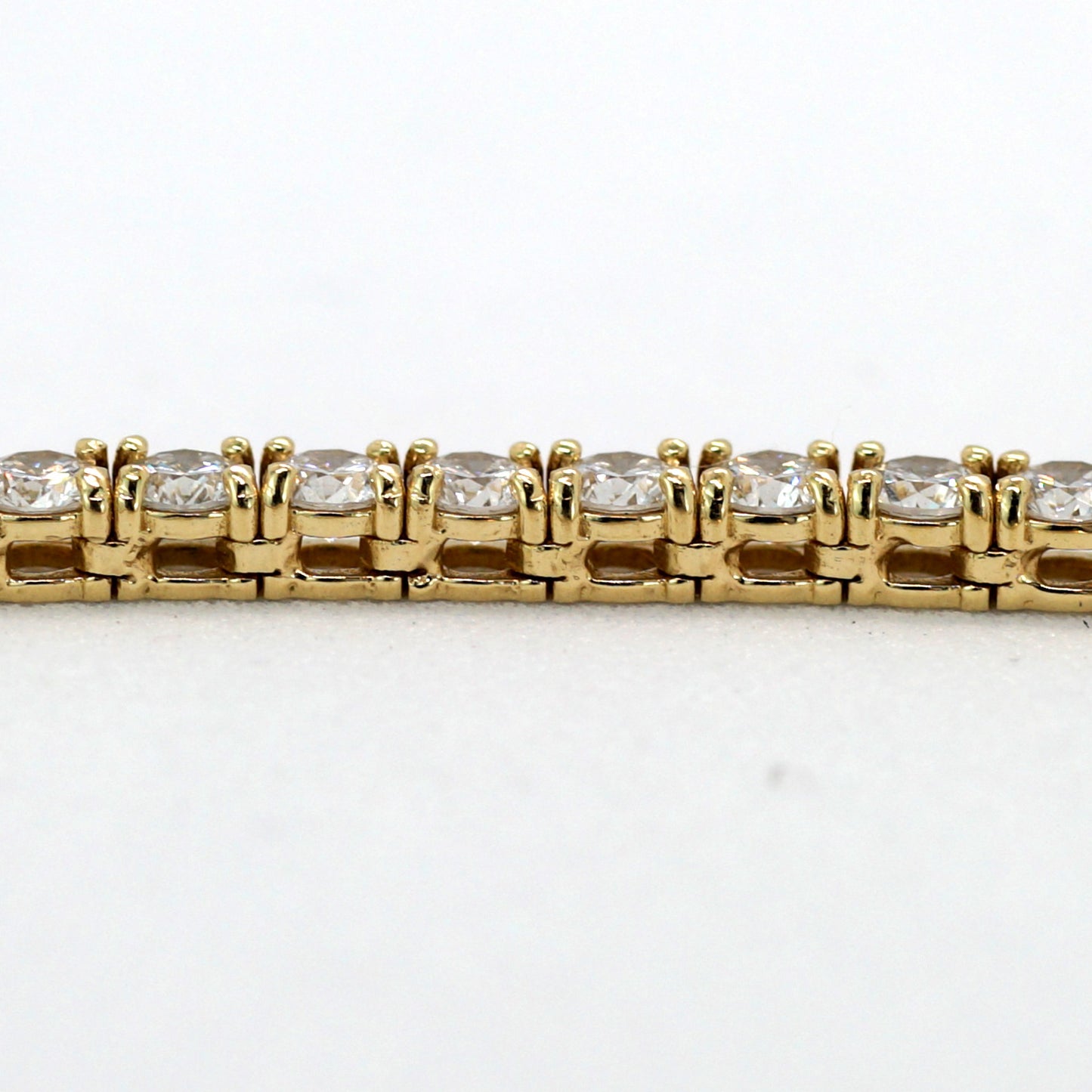 Tennis Chain Necklace 3mm Width 14K DIAMOND Lab Grown Yellow Gold YG