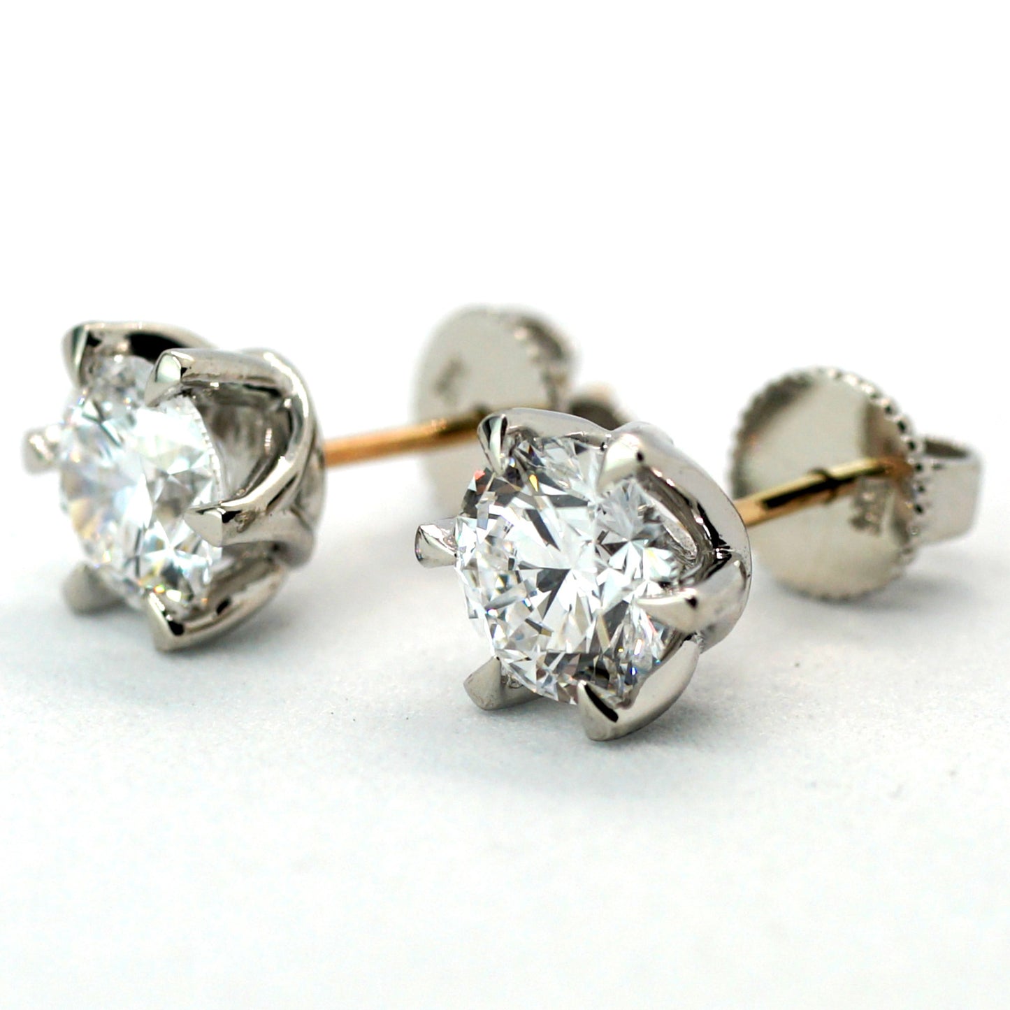 IGI Certificate of Authenticity 1ct Total 2ct 14K DIAMOND LAB Earrings Lab Grown White Gold WG